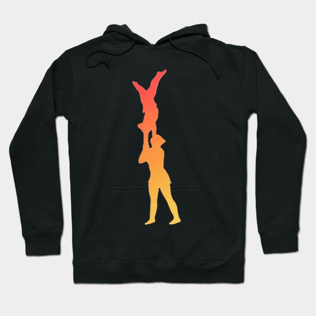 An acrobatic women’s pair doing hand to hand Hoodie by artsyreader